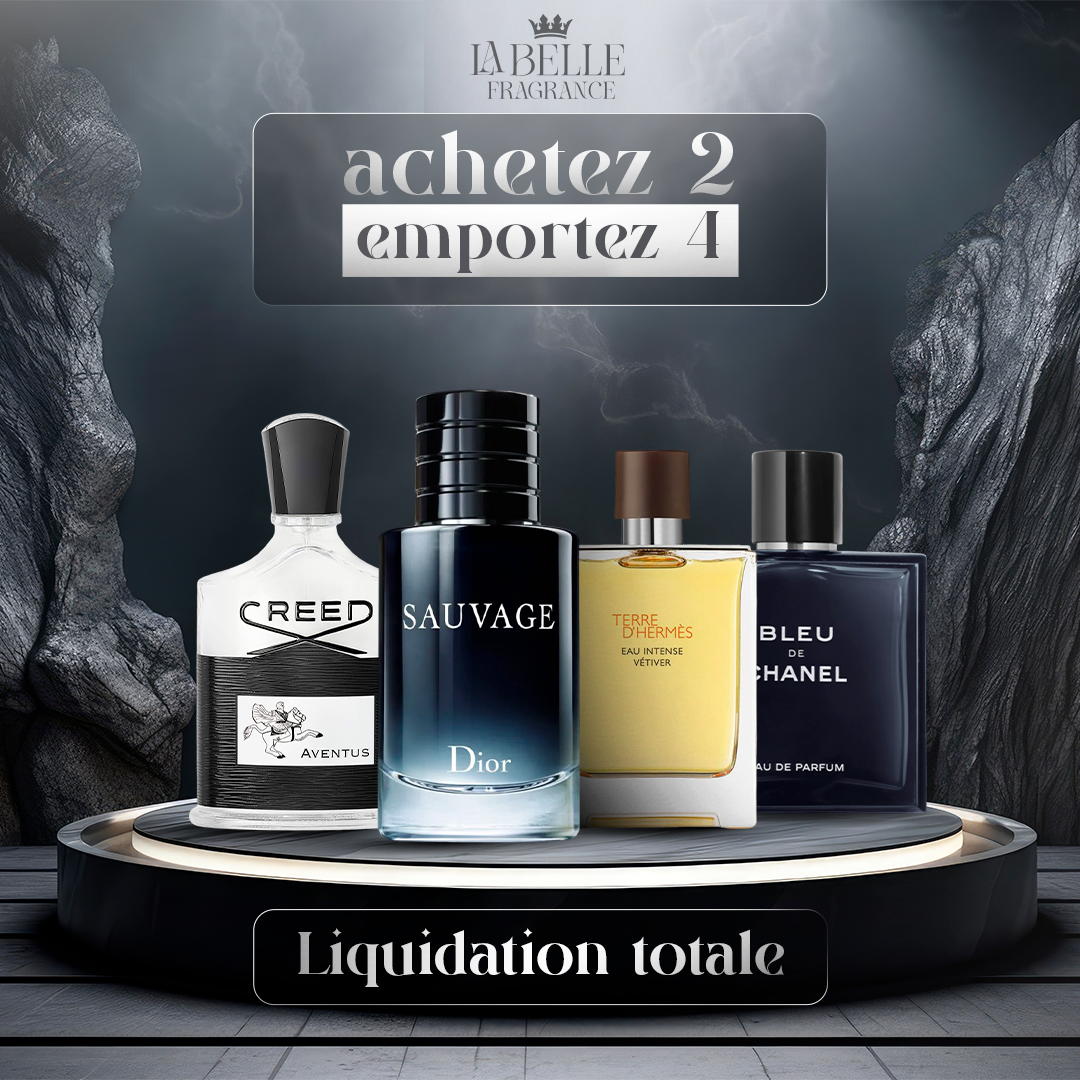 4 Parfums - Sauvage, Bleu de Chanel, Creed Aventus, Terre (ACHETEZ 2, RECEVEZ-EN 4)