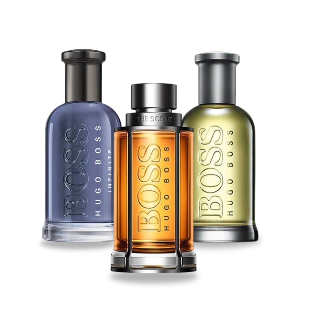 3 parfums BOSS THE SCENT, BOSS BOTTLED et BOTTLED INFINITE